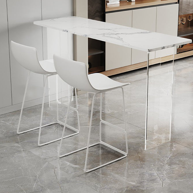 Sgabelli da pranzo contemporanei in plastica da bar in goccia con base di metallo