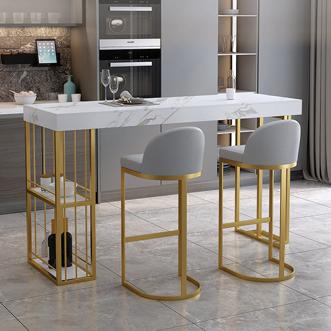 Sgabello da bar con pranzo imbottito glam con base in metallo