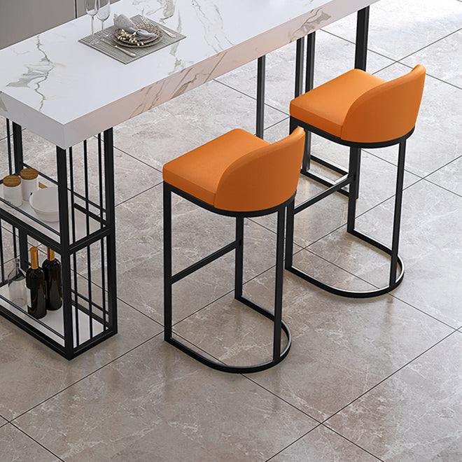 Sgabello da bar con pranzo imbottito glam con base in metallo