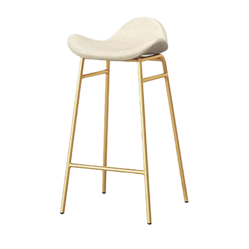 Faux Leather Bar Stools Glam Iron Backless Bar Stool with Footrest White Gold 1 Piece Clearhalo 'Bar Furniture' 'Bar Stools' 'bar_stools' 'furn' 'furn_bar_stools' 'Furniture' 'Kitchen & Dining Furniture' 7040923