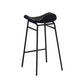 Faux Leather Bar Stools Glam Iron Backless Bar Stool with Footrest Black Black 1 Piece Clearhalo 'Bar Furniture' 'Bar Stools' 'bar_stools' 'furn' 'furn_bar_stools' 'Furniture' 'Kitchen & Dining Furniture' 7040924