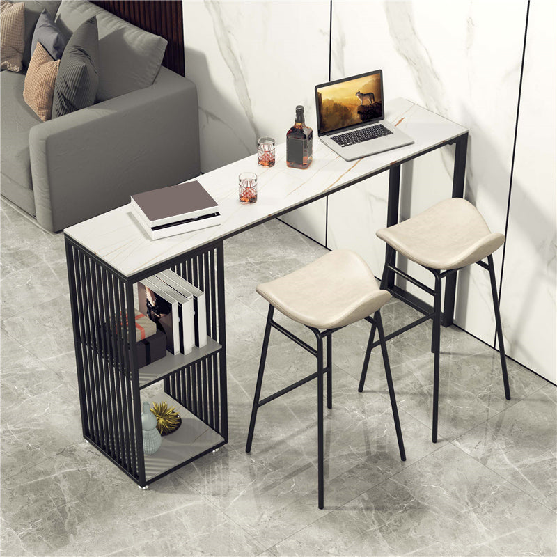 Faux Leather Bar Stools Glam Iron Backless Bar Stool with Footrest Clearhalo 'Bar Furniture' 'Bar Stools' 'bar_stools' 'furn' 'furn_bar_stools' 'Furniture' 'Kitchen & Dining Furniture' 7040925