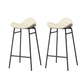 Faux Leather Bar Stools Glam Iron Backless Bar Stool with Footrest White Black 2 Piece Set Clearhalo 'Bar Furniture' 'Bar Stools' 'bar_stools' 'furn' 'furn_bar_stools' 'Furniture' 'Kitchen & Dining Furniture' 7040932