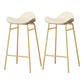 Faux Leather Bar Stools Glam Iron Backless Bar Stool with Footrest White Gold 2 Piece Set Clearhalo 'Bar Furniture' 'Bar Stools' 'bar_stools' 'furn' 'furn_bar_stools' 'Furniture' 'Kitchen & Dining Furniture' 7040934
