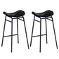 Faux Leather Bar Stools Glam Iron Backless Bar Stool with Footrest Black Black 2 Piece Set Clearhalo 'Bar Furniture' 'Bar Stools' 'bar_stools' 'furn' 'furn_bar_stools' 'Furniture' 'Kitchen & Dining Furniture' 7040937