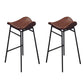Faux Leather Bar Stools Glam Iron Backless Bar Stool with Footrest Brown Black 2 Piece Set Clearhalo 'Bar Furniture' 'Bar Stools' 'bar_stools' 'furn' 'furn_bar_stools' 'Furniture' 'Kitchen & Dining Furniture' 7040940