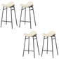 Faux Leather Bar Stools Glam Iron Backless Bar Stool with Footrest White Black 4 Piece Set Clearhalo 'Bar Furniture' 'Bar Stools' 'bar_stools' 'furn' 'furn_bar_stools' 'Furniture' 'Kitchen & Dining Furniture' 7040942