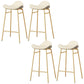 Faux Leather Bar Stools Glam Iron Backless Bar Stool with Footrest White Gold 4 Piece Set Clearhalo 'Bar Furniture' 'Bar Stools' 'bar_stools' 'furn' 'furn_bar_stools' 'Furniture' 'Kitchen & Dining Furniture' 7040943