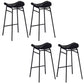 Faux Leather Bar Stools Glam Iron Backless Bar Stool with Footrest Black Black 4 Piece Set Clearhalo 'Bar Furniture' 'Bar Stools' 'bar_stools' 'furn' 'furn_bar_stools' 'Furniture' 'Kitchen & Dining Furniture' 7040944