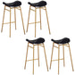 Faux Leather Bar Stools Glam Iron Backless Bar Stool with Footrest Black Gold 4 Piece Set Clearhalo 'Bar Furniture' 'Bar Stools' 'bar_stools' 'furn' 'furn_bar_stools' 'Furniture' 'Kitchen & Dining Furniture' 7040945