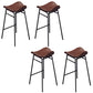 Faux Leather Bar Stools Glam Iron Backless Bar Stool with Footrest Brown Black 4 Piece Set Clearhalo 'Bar Furniture' 'Bar Stools' 'bar_stools' 'furn' 'furn_bar_stools' 'Furniture' 'Kitchen & Dining Furniture' 7040946