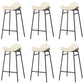 Faux Leather Bar Stools Glam Iron Backless Bar Stool with Footrest White Black 6 Piece Set Clearhalo 'Bar Furniture' 'Bar Stools' 'bar_stools' 'furn' 'furn_bar_stools' 'Furniture' 'Kitchen & Dining Furniture' 7040948