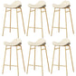 Faux Leather Bar Stools Glam Iron Backless Bar Stool with Footrest White Gold 6 Piece Set Clearhalo 'Bar Furniture' 'Bar Stools' 'bar_stools' 'furn' 'furn_bar_stools' 'Furniture' 'Kitchen & Dining Furniture' 7040949