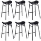 Faux Leather Bar Stools Glam Iron Backless Bar Stool with Footrest Black Black 6 Piece Set Clearhalo 'Bar Furniture' 'Bar Stools' 'bar_stools' 'furn' 'furn_bar_stools' 'Furniture' 'Kitchen & Dining Furniture' 7040950