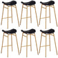 Faux Leather Bar Stools Glam Iron Backless Bar Stool with Footrest Black Gold 6 Piece Set Clearhalo 'Bar Furniture' 'Bar Stools' 'bar_stools' 'furn' 'furn_bar_stools' 'Furniture' 'Kitchen & Dining Furniture' 7040951