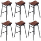 Faux Leather Bar Stools Glam Iron Backless Bar Stool with Footrest Brown Black 6 Piece Set Clearhalo 'Bar Furniture' 'Bar Stools' 'bar_stools' 'furn' 'furn_bar_stools' 'Furniture' 'Kitchen & Dining Furniture' 7040952