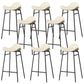 Faux Leather Bar Stools Glam Iron Backless Bar Stool with Footrest White Black 8 Piece Set Clearhalo 'Bar Furniture' 'Bar Stools' 'bar_stools' 'furn' 'furn_bar_stools' 'Furniture' 'Kitchen & Dining Furniture' 7040954