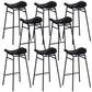 Faux Leather Bar Stools Glam Iron Backless Bar Stool with Footrest Black Black 8 Piece Set Clearhalo 'Bar Furniture' 'Bar Stools' 'bar_stools' 'furn' 'furn_bar_stools' 'Furniture' 'Kitchen & Dining Furniture' 7040956