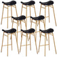 Faux Leather Bar Stools Glam Iron Backless Bar Stool with Footrest Black Gold 8 Piece Set Clearhalo 'Bar Furniture' 'Bar Stools' 'bar_stools' 'furn' 'furn_bar_stools' 'Furniture' 'Kitchen & Dining Furniture' 7040957