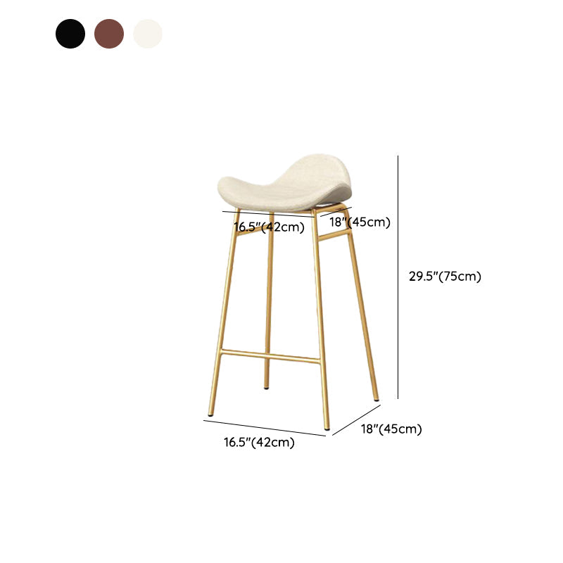 Faux Leather Bar Stools Glam Iron Backless Bar Stool with Footrest Clearhalo 'Bar Furniture' 'Bar Stools' 'bar_stools' 'furn' 'furn_bar_stools' 'Furniture' 'Kitchen & Dining Furniture' 7040961