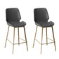 Low Back Upholstered Dining Stools Bucket Bar Stools with Metal Base