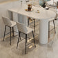 Low Back Upholstered Dining Stools Bucket Bar Stools with Metal Base