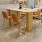 Low Back Upholstered Dining Stools Bucket Bar Stools with Metal Base
