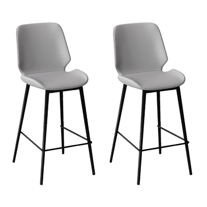 Low Back Upholstered Dining Stools Bucket Bar Stools with Metal Base