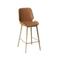 Low Back Upholstered Dining Stools Bucket Bar Stools with Metal Base
