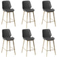 Low Back Upholstered Dining Stools Bucket Bar Stools with Metal Base