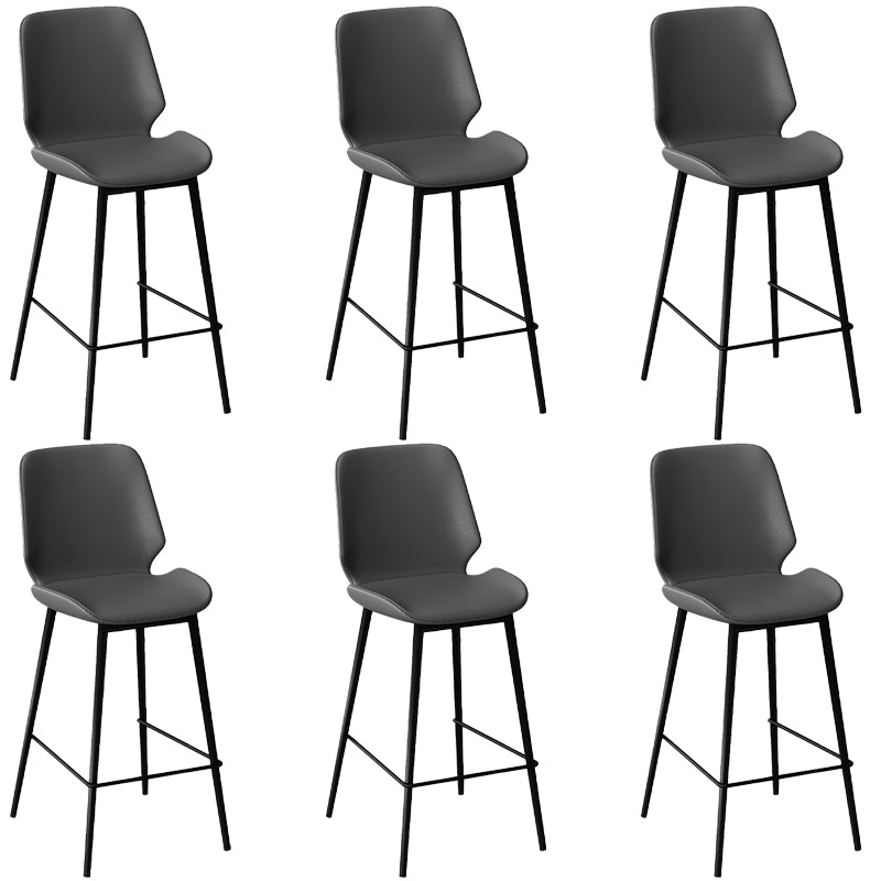 Low Back Upholstered Dining Stools Bucket Bar Stools with Metal Base