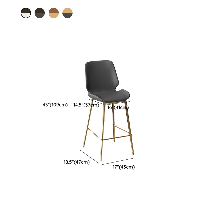 Low Back Upholstered Dining Stools Bucket Bar Stools with Metal Base