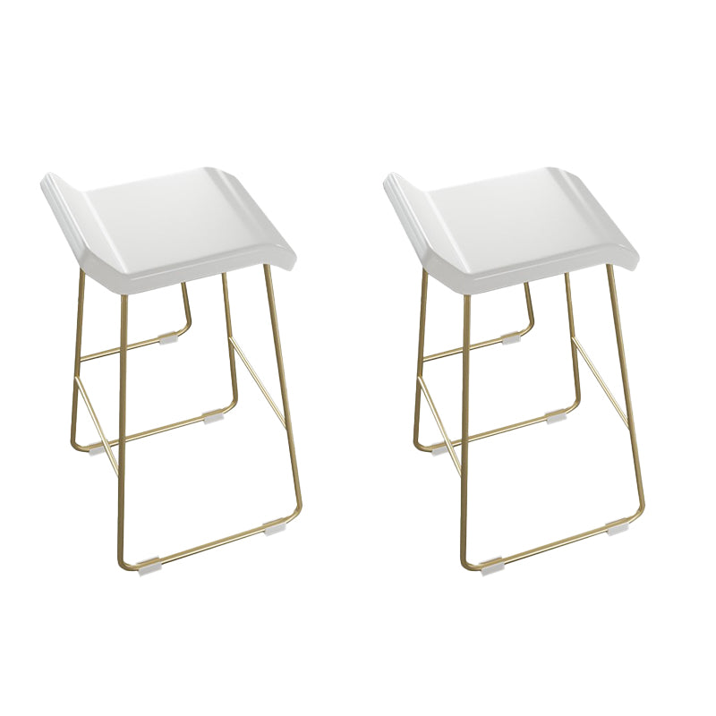 PU Leather Barstools Industrial Metal Armless Bar Stool with Footrest Gold 2 Piece Set Clearhalo 'Bar Furniture' 'Bar Stools' 'bar_stools' 'furn' 'furn_bar_stools' 'Furniture' 'Kitchen & Dining Furniture' 7040989