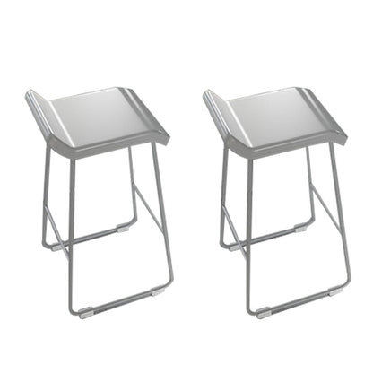 PUレザーバースツールインダストリアルメタルアームレスバースツールとフットレスト