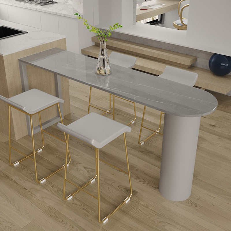 PUレザーバースツールインダストリアルメタルアームレスバースツールとフットレスト