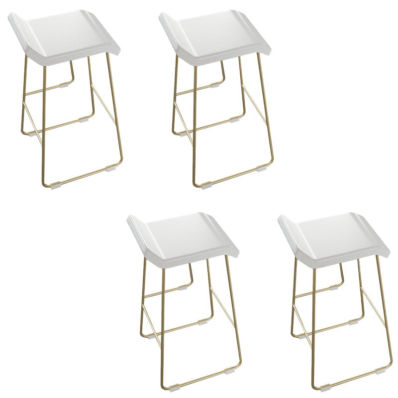 PU Leather Barstools Industrial Metal Armless Bar Stool with Footrest Gold 4 Piece Set Clearhalo 'Bar Furniture' 'Bar Stools' 'bar_stools' 'furn' 'furn_bar_stools' 'Furniture' 'Kitchen & Dining Furniture' 7040994