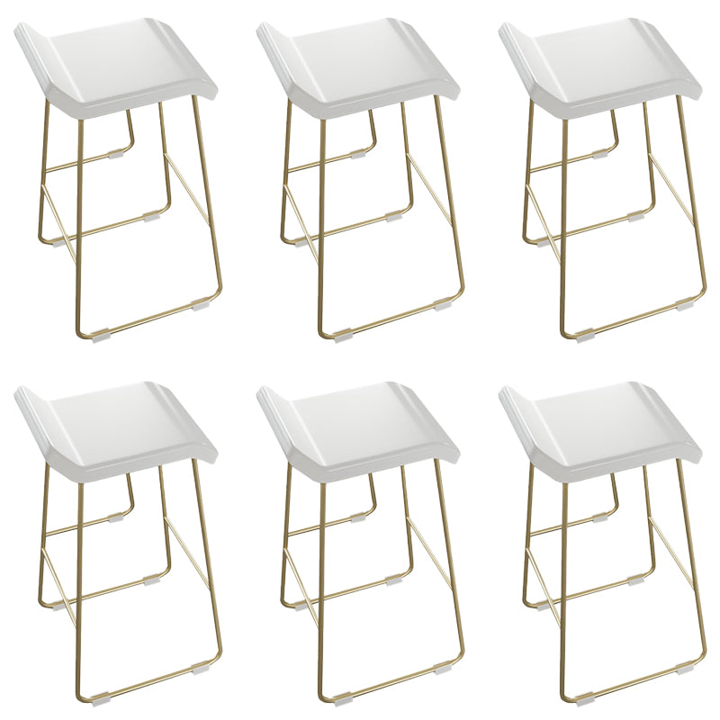 PU Leather Barstools Industrial Metal Armless Bar Stool with Footrest Gold 6 Piece Set Clearhalo 'Bar Furniture' 'Bar Stools' 'bar_stools' 'furn' 'furn_bar_stools' 'Furniture' 'Kitchen & Dining Furniture' 7041001