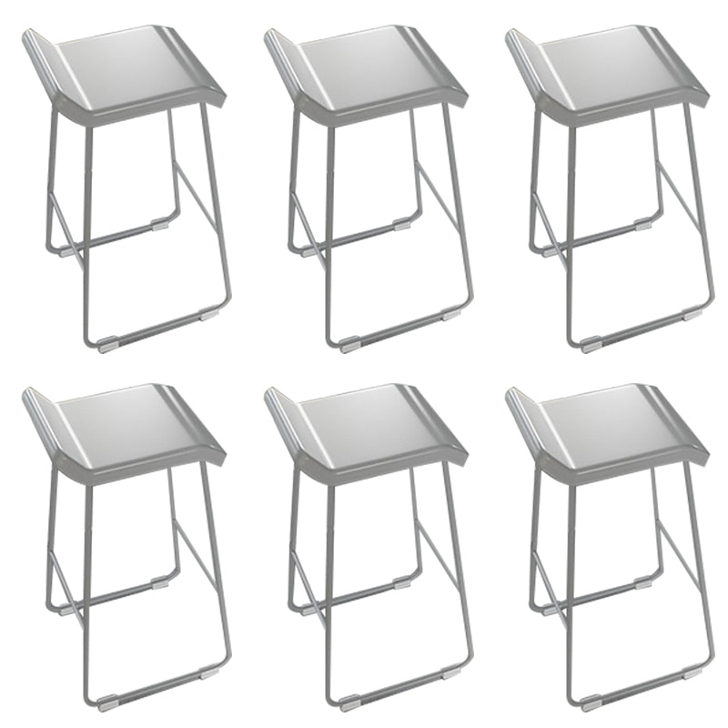 PU Leather Barstools Industrial Metal Armless Bar Stool with Footrest White 6 Piece Set Clearhalo 'Bar Furniture' 'Bar Stools' 'bar_stools' 'furn' 'furn_bar_stools' 'Furniture' 'Kitchen & Dining Furniture' 7041005