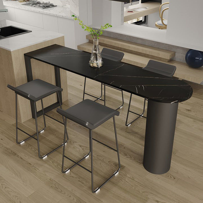 PUレザーバースツールインダストリアルメタルアームレスバースツールとフットレスト