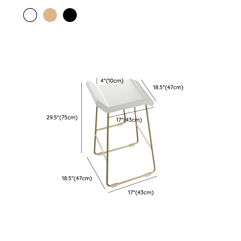 PUレザーバースツールインダストリアルメタルアームレスバースツールとフットレスト