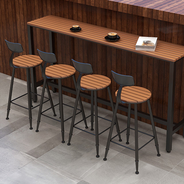 Contemporary Dining Stools Metal Low Back Bar Stools with Footrest Clearhalo 'Bar Furniture' 'Bar Stools' 'bar_stools' 'furn' 'furn_bar_stools' 'Furniture' 'Kitchen & Dining Furniture' 7041122