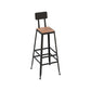 Contemporary Dining Stools Metal Low Back Bar Stools with Footrest Black 1 Piece Clearhalo 'Bar Furniture' 'Bar Stools' 'bar_stools' 'furn' 'furn_bar_stools' 'Furniture' 'Kitchen & Dining Furniture' 7041123