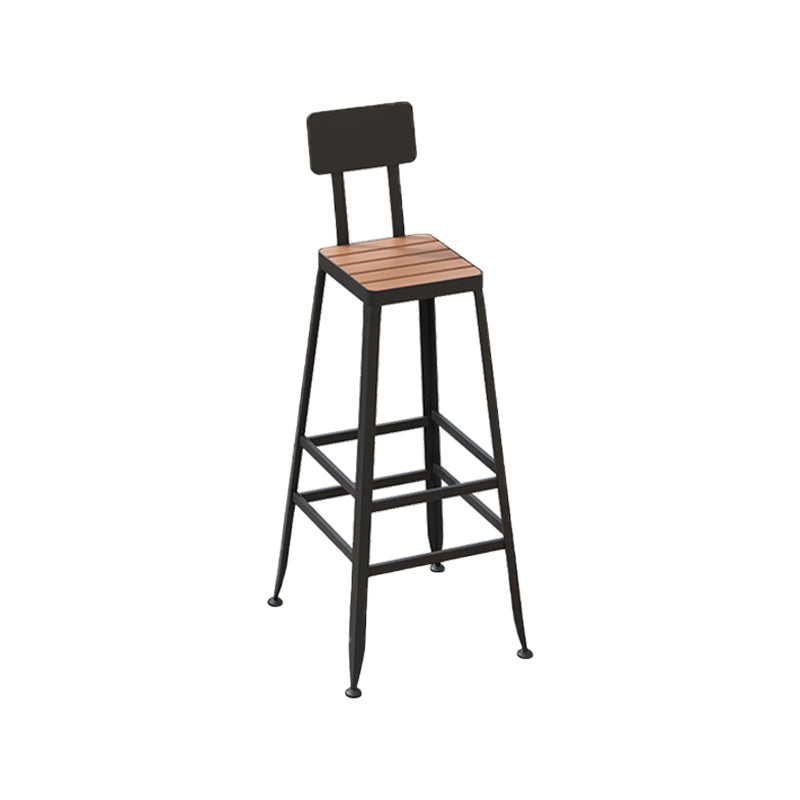 Contemporary Dining Stools Metal Low Back Bar Stools with Footrest Black 1 Piece Clearhalo 'Bar Furniture' 'Bar Stools' 'bar_stools' 'furn' 'furn_bar_stools' 'Furniture' 'Kitchen & Dining Furniture' 7041123