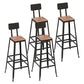 Contemporary Dining Stools Metal Low Back Bar Stools with Footrest Black 4 Piece Set Clearhalo 'Bar Furniture' 'Bar Stools' 'bar_stools' 'furn' 'furn_bar_stools' 'Furniture' 'Kitchen & Dining Furniture' 7041127