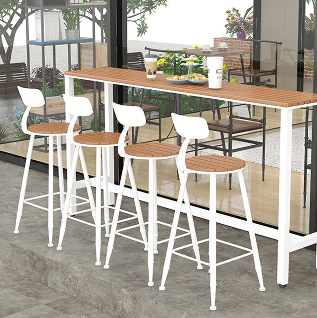 Contemporary Dining Stools Metal Low Back Bar Stools with Footrest Clearhalo 'Bar Furniture' 'Bar Stools' 'bar_stools' 'furn' 'furn_bar_stools' 'Furniture' 'Kitchen & Dining Furniture' 7041128
