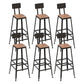 Contemporary Dining Stools Metal Low Back Bar Stools with Footrest Black 6 Piece Set Clearhalo 'Bar Furniture' 'Bar Stools' 'bar_stools' 'furn' 'furn_bar_stools' 'Furniture' 'Kitchen & Dining Furniture' 7041129
