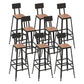Contemporary Dining Stools Metal Low Back Bar Stools with Footrest Black 8 Piece Set Clearhalo 'Bar Furniture' 'Bar Stools' 'bar_stools' 'furn' 'furn_bar_stools' 'Furniture' 'Kitchen & Dining Furniture' 7041131