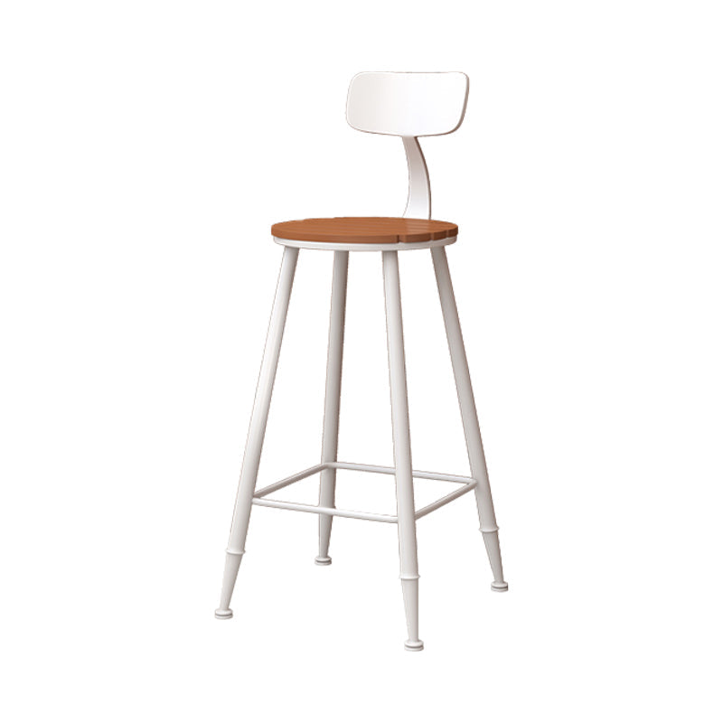 Contemporary Dining Stools Metal Low Back Bar Stools with Footrest White 1 Piece Clearhalo 'Bar Furniture' 'Bar Stools' 'bar_stools' 'furn' 'furn_bar_stools' 'Furniture' 'Kitchen & Dining Furniture' 7041132