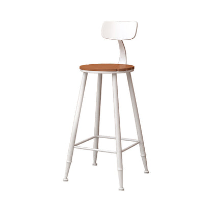 Contemporary Dining Stools Metal Low Back Bar Stools with Footrest White 1 Piece Clearhalo 'Bar Furniture' 'Bar Stools' 'bar_stools' 'furn' 'furn_bar_stools' 'Furniture' 'Kitchen & Dining Furniture' 7041132