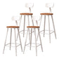 Contemporary Dining Stools Metal Low Back Bar Stools with Footrest White 4 Piece Set Clearhalo 'Bar Furniture' 'Bar Stools' 'bar_stools' 'furn' 'furn_bar_stools' 'Furniture' 'Kitchen & Dining Furniture' 7041134